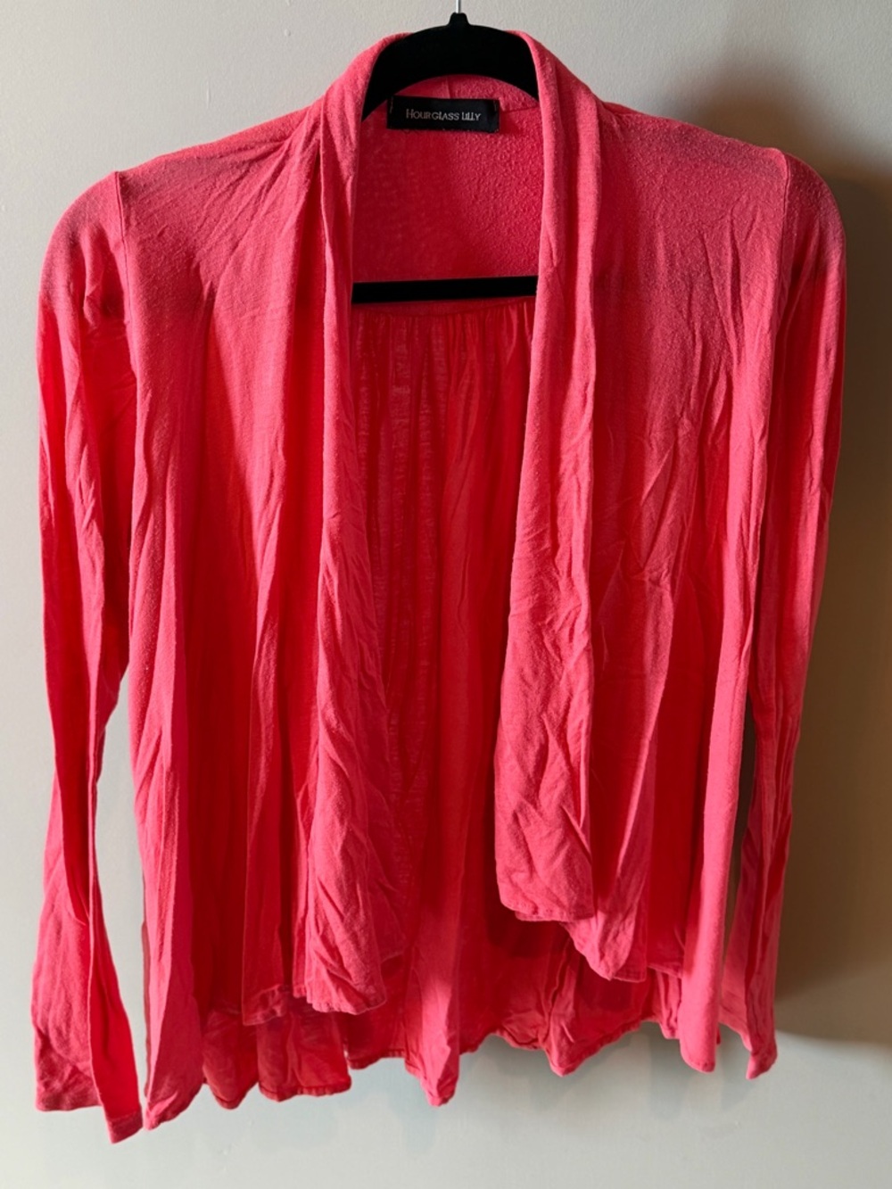 Hourglass Lilly Coral Pink Draped Women's Cardigan